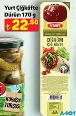 YURT ÇİĞKÖFTE DÜRÜM 170 G fiyat ve kampanya bilgisi
